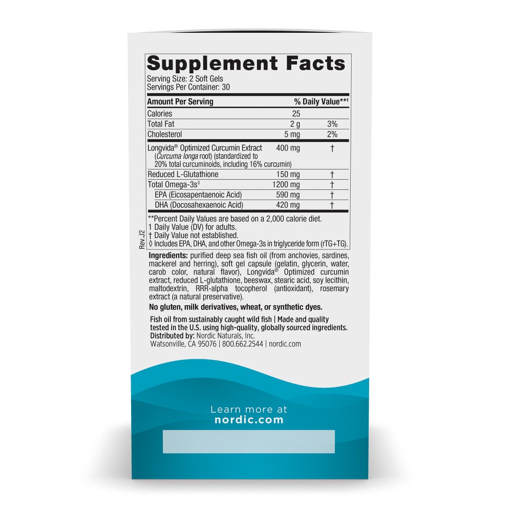 Ultimate Omega + Curcumin | Omega-3s, Curcumin, L-Glutathione