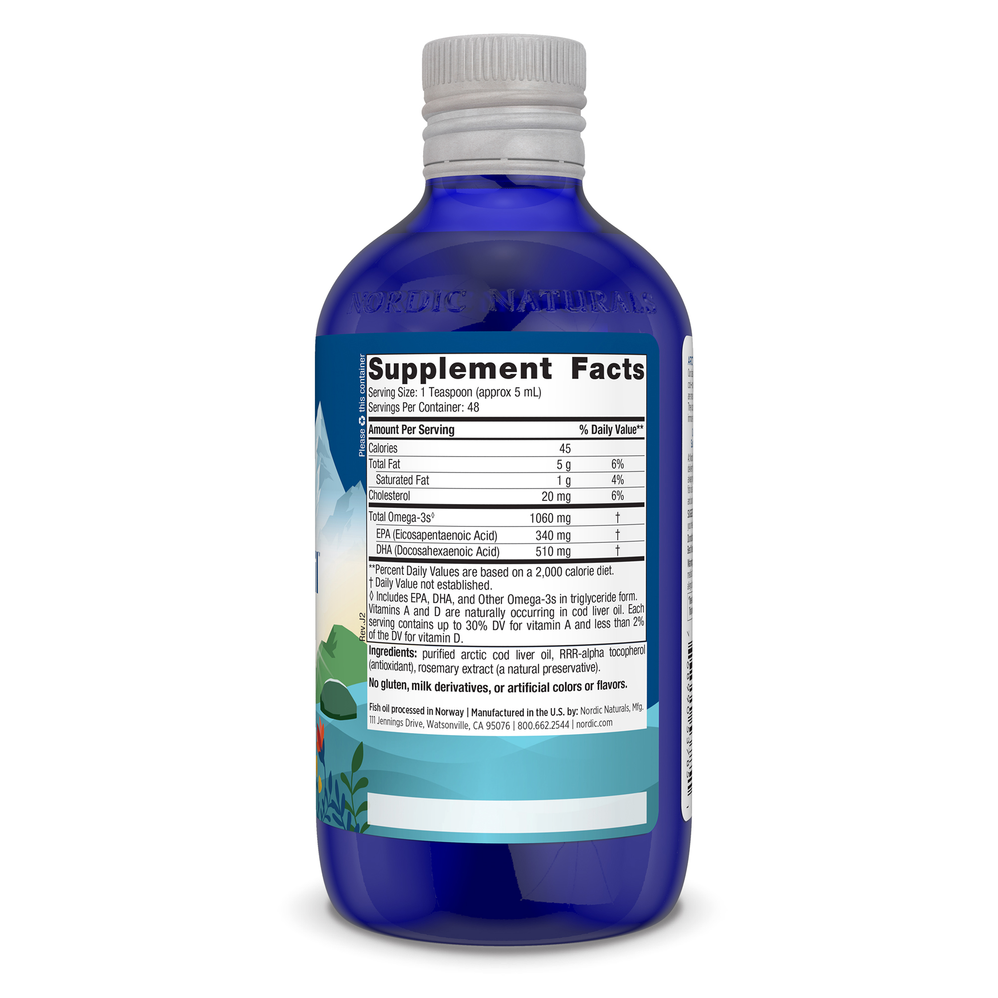 Arctic Cod Liver Oil Unflavored Liquid 8 Ounces